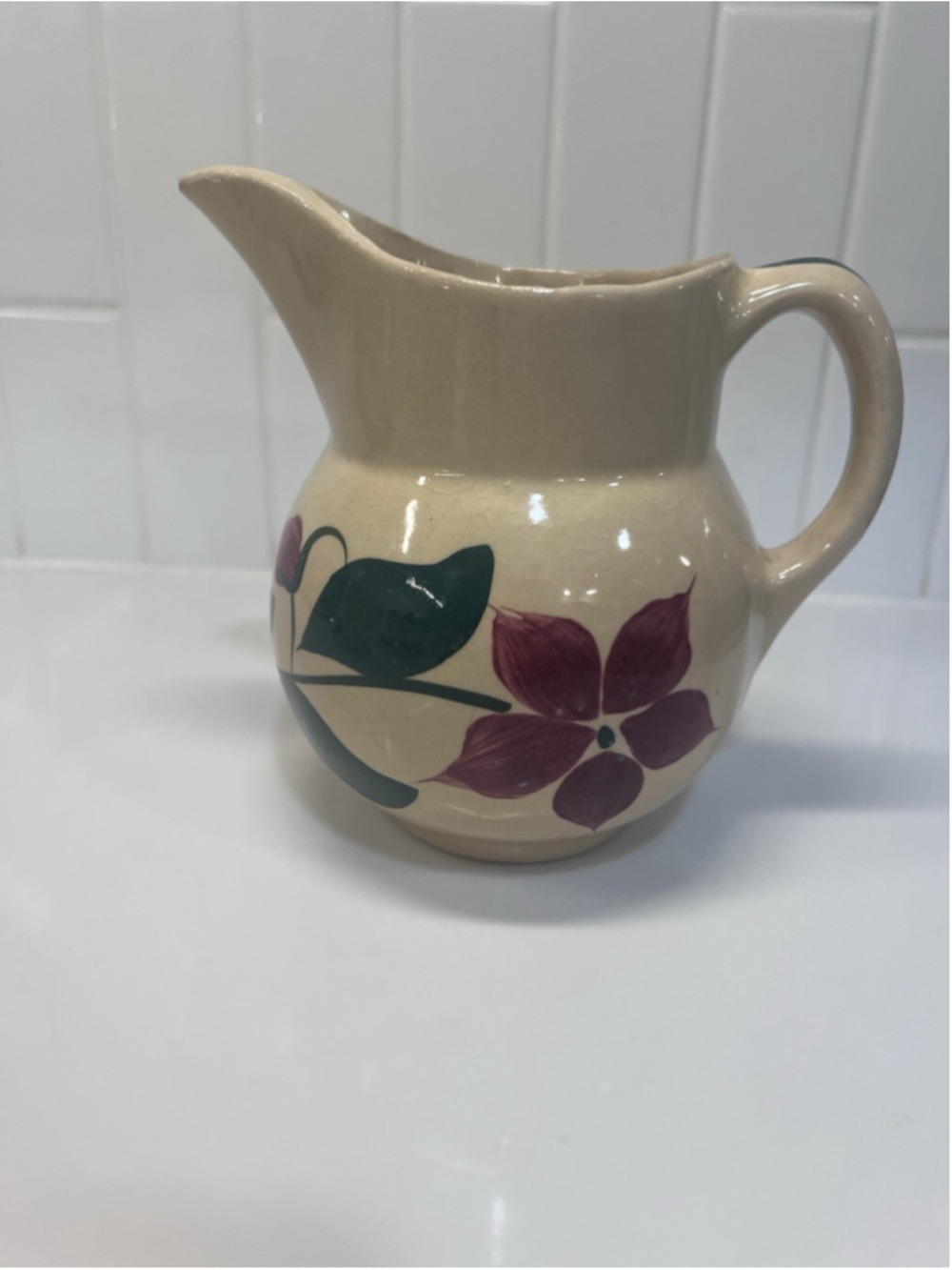 Vintage Watt Pottery - Star Flower Pitcher Size #15
